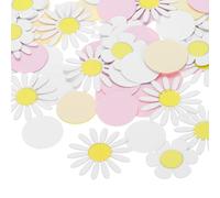 sourcing map 100Pcs Pink Daisies Flower Party Decorations, Sun Flower Confetti Table Scatter Confetti Paper Decorations for Shower Party Wedding Happy Birthday Decor Party Supplies