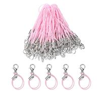 Sourcing Map 100Pcs Pink Lanyard with Lobster Clasp for Cellphone Cases Keychain DIY Jewelry Making