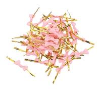 Sourcing Map 100Pcs Pink Metallic Plastic Lock Twist Ties 3.1" Bread Ties