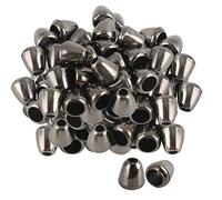 sourcing map 100pcs Plastic Bell End Stopper Cord Rope Ends Locks Lanyard Clips Fastener for Backpack Drawstrings Accessories, Metal Black