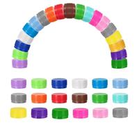 sourcing map 100pcs Plastic Bottle Caps, 30mm Bottle Screw Lid Top Water Bottles Top Cap for DIY Development Imagination Intelligence Craft Scrapbook Creative Gifts, Mixed Color