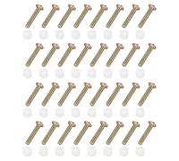 sourcing map 100Pcs Plastic Hinge Dowel Inserts, M4 x 8mm Furniture Pre-Inserted Nuts with Threaded with Metric Machine Screws for Kitchen Cabinet Door Hinges, White