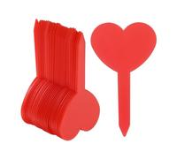 sourcing map 100pcs Plastic Plant Labels 3.26" x 1.97" Reusable Waterproof & Sun-Proof Garden Tags for Nursery Potted Herbs Flowers, Red