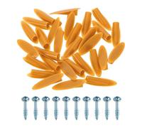 sourcing map 100Pcs Plastic Pocket Hole Plugs, 9mm Slant Hole Caps with Pocket Screws for Pocket Hole Jig Wood Working Tool Accessories, Light Brown