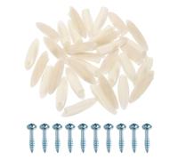 sourcing map 100Pcs Plastic Pocket Hole Plugs, 9mm Slant Hole Caps with Pocket Screws for Pocket Hole Jig Wood Working Tool Accessories, Bright Beige