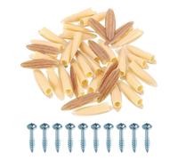 sourcing map 100Pcs Plastic Pocket Hole Plugs, 9mm Slant Hole Caps with Pocket Screws for Pocket Hole Jig Wood Working Tool Accessories, Striped Oak