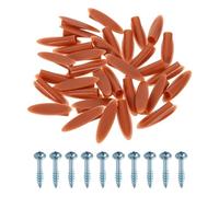 sourcing map 100Pcs Plastic Pocket Hole Plugs, 9mm Slant Hole Caps with Pocket Screws for Pocket Hole Jig Wood Working Tool Accessories, Dark Brown