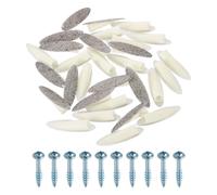 sourcing map 100Pcs Plastic Pocket Hole Plugs, 9mm Slant Hole Caps with Pocket Screws for Pocket Hole Jig Wood Working Tool Accessories, Light Gray