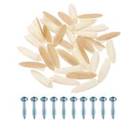 sourcing map 100Pcs Plastic Pocket Hole Plugs, 9mm Slant Hole Caps with Pocket Screws for Pocket Hole Jig Wood Working Tool Accessories, Wood Grain Yellow