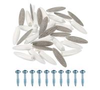 sourcing map 100Pcs Plastic Pocket Hole Plugs, 9mm Slant Hole Caps with Pocket Screws for Pocket Hole Jig Wood Working Tool Accessories, Gray Oak