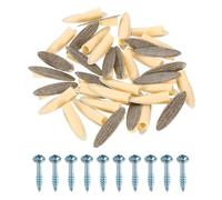 sourcing map 100Pcs Plastic Pocket Hole Plugs, 9mm Slant Hole Caps with Pocket Screws for Pocket Hole Jig Wood Working Tool Accessories, Deep Grey