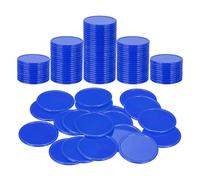 sourcing map 100Pcs Plastic Poker Chips, 1.5 Inch Learning Counters Counting Counters Disks Markers Opaque Game Tokens for Game Play Math Counting, Dark Blue