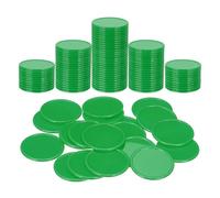 sourcing map 100Pcs Plastic Poker Chips, 1.5 Inch Learning Counters Counting Counters Disks Markers Opaque Game Tokens for Game Play Math Counting, Dark Green