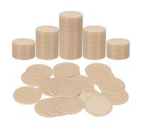 sourcing map 100Pcs Plastic Poker Chips, 1.5 Inch Learning Counters Counting Counters Disks Markers Opaque Game Tokens for Game Play Math Counting, Khaki