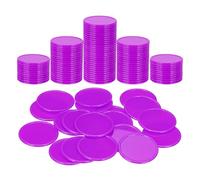 sourcing map 100Pcs Plastic Poker Chips, 1.5 Inch Learning Counters Counting Counters Disks Markers Opaque Game Tokens for Game Play Math Counting, Dark Purple