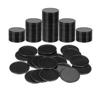sourcing map 100Pcs Plastic Poker Chips, 1.5 Inch Learning Counters Counting Counters Disks Markers Opaque Game Tokens for Game Play Math Counting, Black