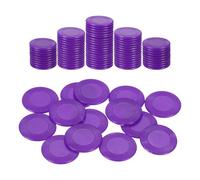 sourcing map 100Pcs Plastic Poker Chips, 1.5 Inch Mini Bingo Chips Learning Counters Counting Counters Disks Markers Opaque Game Tokens for Game Play Math Counting, Purple, Pattern