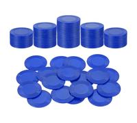 sourcing map 100Pcs Plastic Poker Chips, 1 Inch Mini Bingo Chips Learning Counters Counting Counters Disks Markers Opaque Game Tokens for Game Play Math Counting, Blue, Pattern