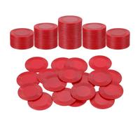 sourcing map 100Pcs Plastic Poker Chips, 1 Inch Mini Bingo Chips Learning Counters Counting Counters Disks Markers Opaque Game Tokens for Game Play Math Counting, Red, Pattern