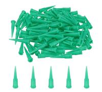 sourcing map 100Pcs Plastic Tapered Pinhead, 18 Gauge TT Adhesive Dispensing Needle Tip 0.84mm Glue Applicator Blunt Tips for Industrial Oil or Glue Applicator, Green