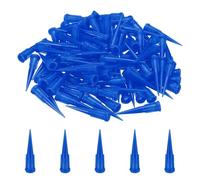 sourcing map 100Pcs Plastic Tapered Pinhead, 22 Gauge TT Adhesive Dispensing Needle Tip 0.41mm Glue Applicator Blunt Tips for Industrial Oil or Glue Applicator, Transparent Blue