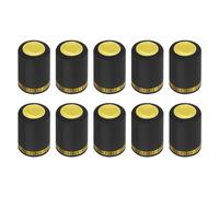 sourcing map 100Pcs PVC Heat Shrink Capsules Wine Bottle Capsules Shrink Cap Wrap Shrink Top Cover Flower Pattern for Wine Cellars and Home Kitchen, Black 32x50mm