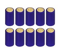 sourcing map 100Pcs PVC Heat Shrink Capsules Wine Bottle Capsules Shrink Cap Wrap Shrink Top Cover Grape Shape for Wine Cellars and Home Kitchen, Blue 30x60mm