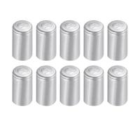 sourcing map 100Pcs PVC Heat Shrink Capsules Wine Bottle Capsules Shrink Cap Wrap Shrink Top Cover Grape Shape for Wine Cellars and Home Kitchen, Silver 32x60mm