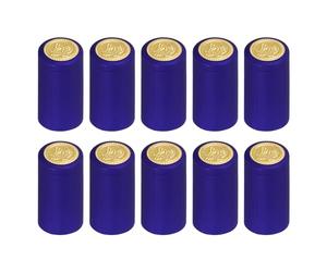 sourcing map 100Pcs PVC Heat Shrink Capsules Wine Bottle Capsules Shrink Cap Wrap Shrink Top Cover Grape Shape for Wine Cellars and Home Kitchen, Blue 30x60mm