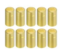 sourcing map 100Pcs PVC Heat Shrink Capsules Wine Bottle Capsules Shrink Cap Wrap with Tear Tab Shrink Top Cover for Wine Cellars and Home Kitchen, Gold/Gold 30x60mm