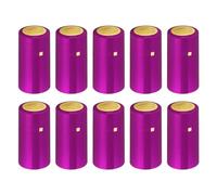 sourcing map 100Pcs PVC Heat Shrink Capsules Wine Bottle Capsules Shrink Cap Wrap with Tear Tab Shrink Top Cover for Wine Cellars and Home Kitchen, Purple/Gold 30x60mm