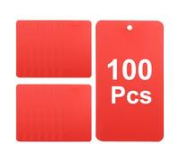 sourcing map 100Pcs Red Plastic Shipping Tags, 3.5" x 2" Waterproof Labeling Writable Blank Hang Tags Perforated for Valve Marking, Gift, Luggage, Garage, Inventory