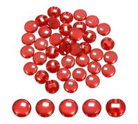 sourcing map 100pcs Resin Shirt Buttons, 12.5mm/0.5" Shiny Pearlescent Cat's Eye Round Shiny Sewing Fasteners with Single Hole for Sweater Cardigan Pants Scrapbooking DIY Crafts, Red