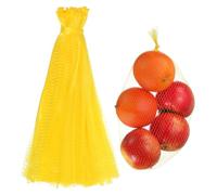 sourcing map 100PCS Reusable Mesh Produce Bags, 13.8 Inches Egg Hatching Bags Washable Breathable Fruit Net Stretchable Mesh Netting Storage for Seafood Vegetable Onion Grocery Shopping, Yellow