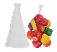 sourcing map 100PCS Reusable Mesh Produce Bags, 17.7 Inches Egg Hatching Bags Washable Breathable Fruit Net Stretchable Mesh Netting Storage for Seafood Vegetable Onion Grocery Shopping, White