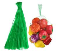 sourcing map 100PCS Reusable Mesh Produce Bags, 17.7 Inches Egg Hatching Bags Washable Breathable Fruit Net Stretchable Mesh Netting Storage for Seafood Vegetable Onion Grocery Shopping, Green