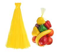 sourcing map 100PCS Reusable Mesh Produce Bags, 19.7 Inches Egg Hatching Bags Washable Breathable Fruit Net Stretchable Mesh Netting Storage for Seafood Vegetable Onion Grocery Shopping, Yellow
