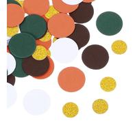 sourcing map 100Pcs Round Confetti Glitter Confetti Table Confetti Decor for Party Wedding Festival Decorations,1x1Inch,Brown, White, Dark Green, Orange, Gold
