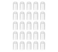 sourcing map 100pcs Round Rubber End Caps 10.5mm ID Bolt Covers Caps Vinyl Rubber Flexible Screw Thread Protectors for Metal Tube Rod Bolts, Translucent