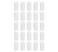 sourcing map 100pcs Round Rubber End Caps 10mm ID Bolt Covers Caps Vinyl Rubber Flexible Screw Thread Protectors for Metal Tube Rod Bolts, White