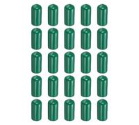 sourcing map 100pcs Round Rubber End Caps 11mm ID Bolt Covers Caps Vinyl Rubber Flexible Screw Thread Protectors for Metal Tube Rod Bolts, Dark Green