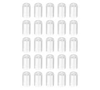 sourcing map 100pcs Round Rubber End Caps 11mm ID Bolt Covers Caps Vinyl Rubber Flexible Screw Thread Protectors for Metal Tube Rod Bolts, Translucent