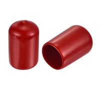 sourcing map 100pcs Round Rubber End Caps 13mm Burgundy Red Vinyl Cover Screw Thread Protectors