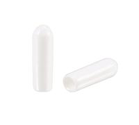 sourcing map 100pcs Round Rubber End Caps 3mm(1/8") White Vinyl Cover Screw Thread Protectors