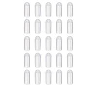 sourcing map 100pcs Round Rubber End Caps 6mm ID Bolt Covers Caps Vinyl Rubber Flexible Screw Thread Protectors for Metal Tube Rod Bolts, Translucent