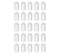 sourcing map 100pcs Round Rubber End Caps 7.5mm ID Bolt Covers Caps Vinyl Rubber Flexible Screw Thread Protectors for Metal Tube Rod Bolts, Translucent