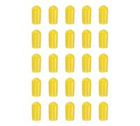 sourcing map 100pcs Round Rubber End Caps 7.5mm ID Bolt Covers Caps Vinyl Rubber Flexible Screw Thread Protectors for Metal Tube Rod Bolts, Yellow