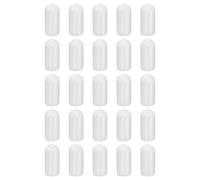 sourcing map 100pcs Round Rubber End Caps 7.5mm ID Bolt Covers Caps Vinyl Rubber Flexible Screw Thread Protectors for Metal Tube Rod Bolts, White