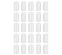 sourcing map 100pcs Round Rubber End Caps 8mm ID Bolt Covers Caps Vinyl Rubber Flexible Screw Thread Protectors for Metal Tube Rod Bolts, White