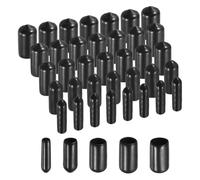 sourcing map 100pcs Round Rubber End Caps Protective Caps 1.3mm 3mm 5mm 7mm 9mm Black Screw Thread Protectors